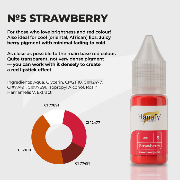 Hanafy Lips №5 Strawberry Hybrid Pigment 10 ml Supreme Permanent