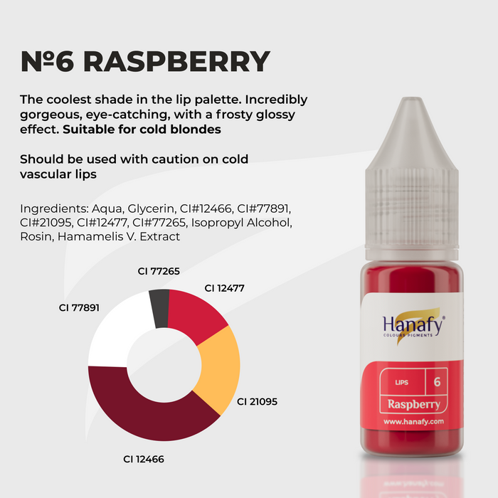 Hanafy Lips №6 Raspberry Hybrid Pigment 10 ml Supreme Permanent