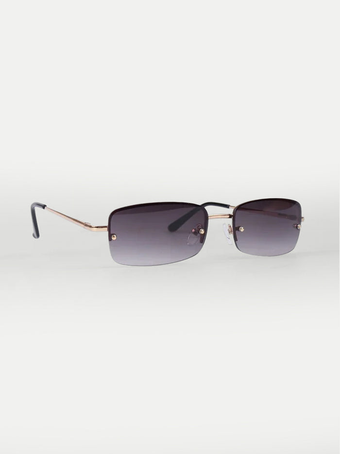 Hannah Rectangle Sunglasses | Smoke-Image 2