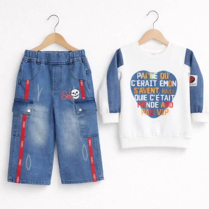HM - 2 Pieces - Suit Set - Blue - Heart