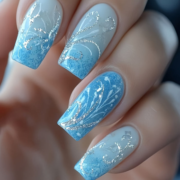 Ice blue clear blues silver flash lines