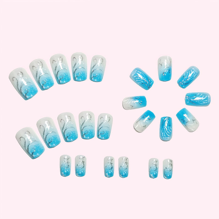 Ice blue clear blues silver flash lines