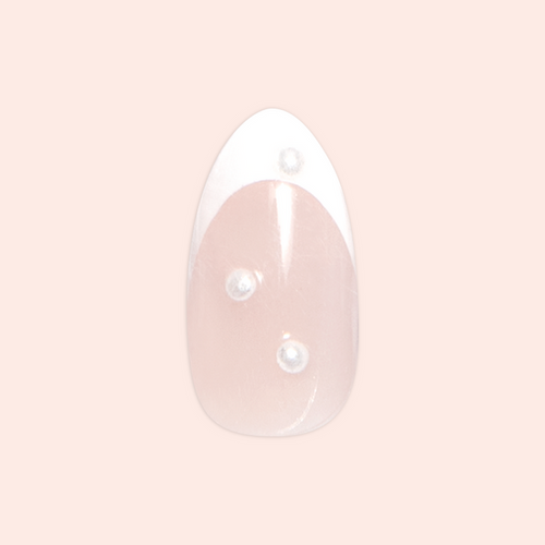 Iconic French Puffy Pearls - Press On | Medium | Almond