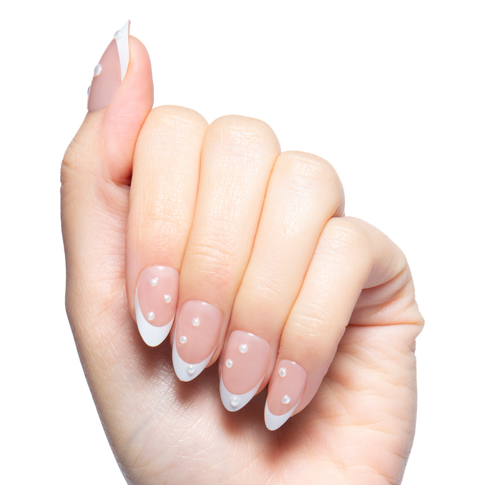 Iconic French Puffy Pearls - Press On | Medium | Almond