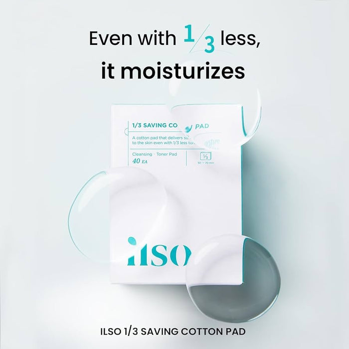ilso 1/3 Saving Cotton Pad (40ea) وسادة قطنية لتوفير 1/3 من المنتج (ILSO) - Princess Cosmetics Qatar