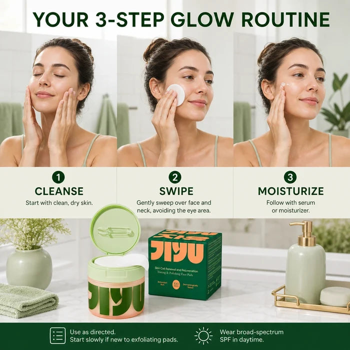 Jiyu Korean Skincare Anti-Aging, Dark Spot & Wrinkle Minimizing Toner Pads with Snail Mucin, Centella Asiatica, Niacinamide, Peptide Complex - 100 ct.