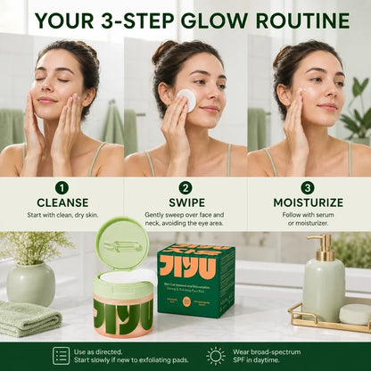 Jiyu Korean Skincare Anti-Aging, Dark Spot & Wrinkle Minimizing Toner Pads with Snail Mucin, Centella Asiatica, Niacinamide, Peptide Complex - 100 ct.