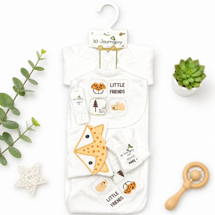 JL - Cotton Interlock - 10 Pieces - Fox Little Friends - Starter Set - Brown