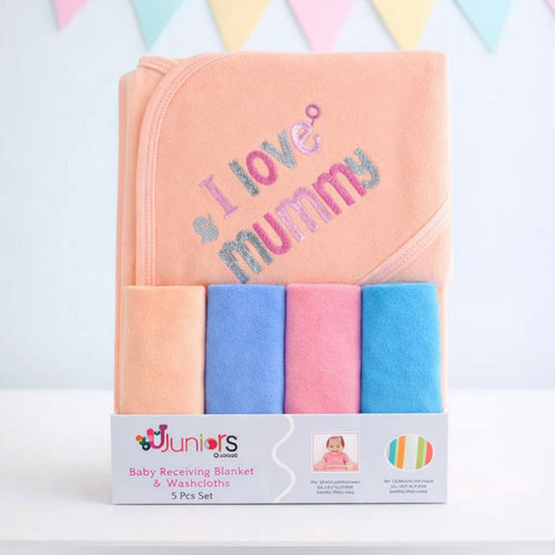 Junior's - 5 Pieces - Bath Towel Gift Set - Peach