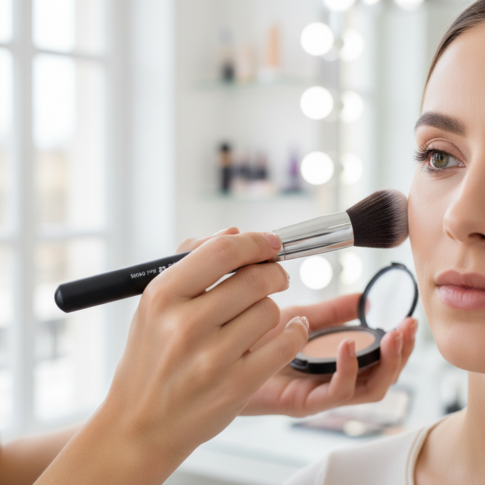 Kabuki makeup brush angled