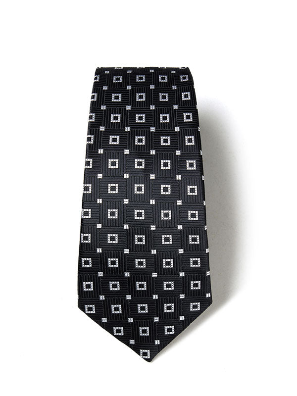Kingcrest Minimal Black/ White Microfibre Tie
