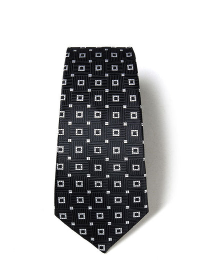 Kingcrest Minimal Black/ White Microfibre Tie