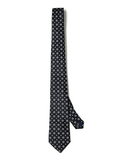 Kingcrest Minimal Black/ White Microfibre Tie