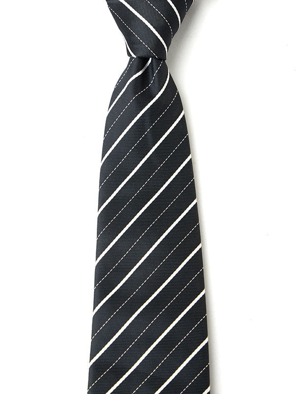 Kingsford Stripe Black/ White Microfibre Tie