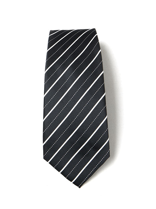 Kingsford Stripe Black/ White Microfibre Tie