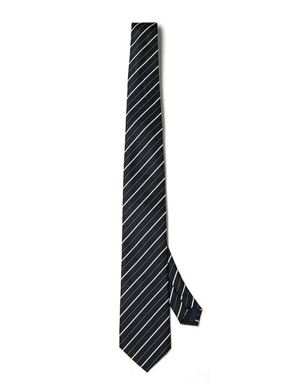 Kingsford Stripe Black/ White Microfibre Tie