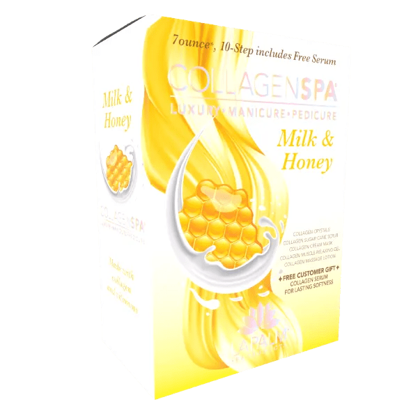 La Palm Collagen Spa Luxury Manicure & Pedicure 10 Step Kit - Milk & Honey (Case 60pcs)