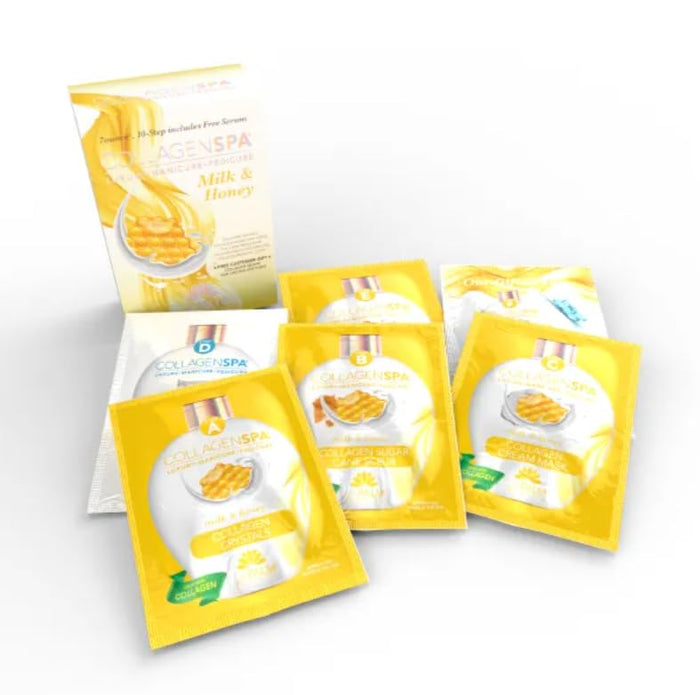 La Palm Collagen Spa Luxury Manicure & Pedicure 10 Step Kit - Milk & Honey (Case 60pcs)