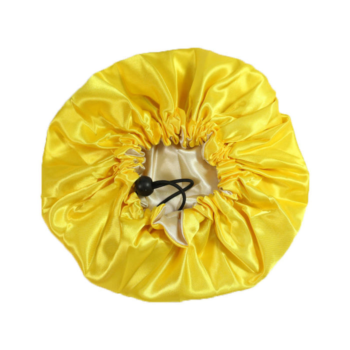 Lady Royal Adjustable Silk Satin Sleep Cap for Toddlers (Double layer fabric）