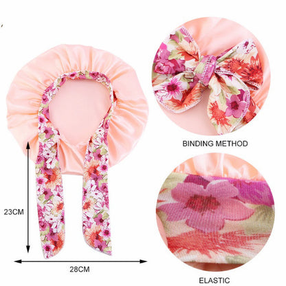 Lady Royal Satin Kids Bonnet with Headband-Style Bowknot
