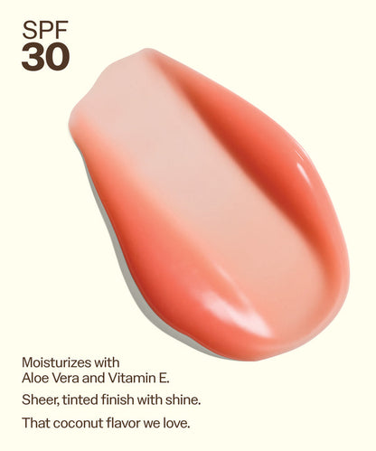 Sun Bum Lip 30 Duo: Sunset Cove + Sunset Cove with SPF 30, moisturizing aloe vera, and tinted shine finish. Moisturizes with
Aloe Vera and Vitamin E.
Sheer, tinted finish with shine.
That coconut flavor we love.