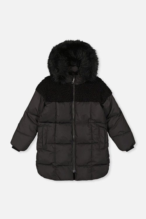 Long Winter Puffer Coat Black-0