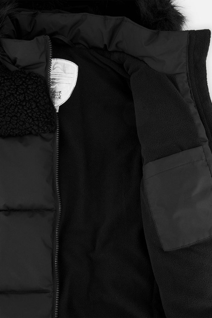 Long Winter Puffer Coat Black-3