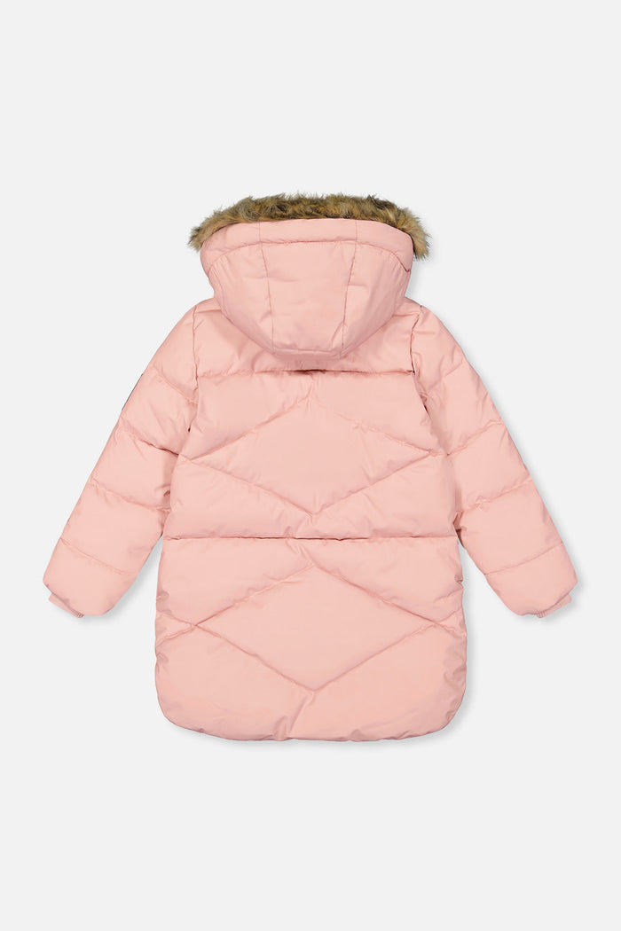 Long Winter Puffer Coat Pale Dusty Pink-1