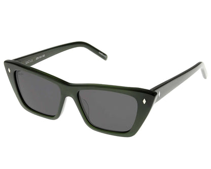 Tres Noir - Fern Green Tortoise - Smoke Lens - Angled