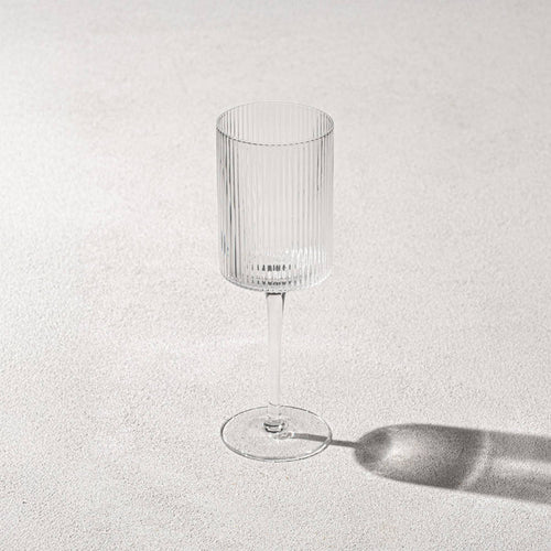 Malibu Ribbed Glass 11oz Wine Glass, Clear
