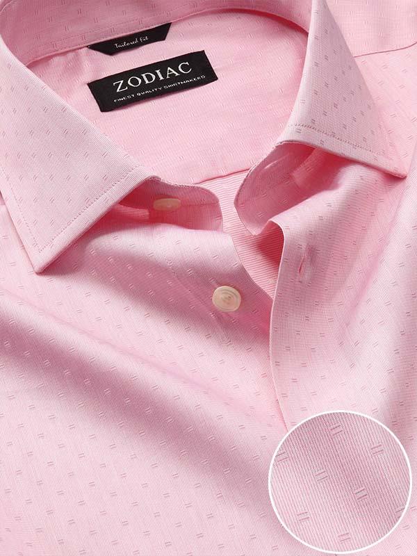 Marchetti Pink Solid Full Sleeve Single Cuff Slim Fit Classic Formal Cotton Shirt