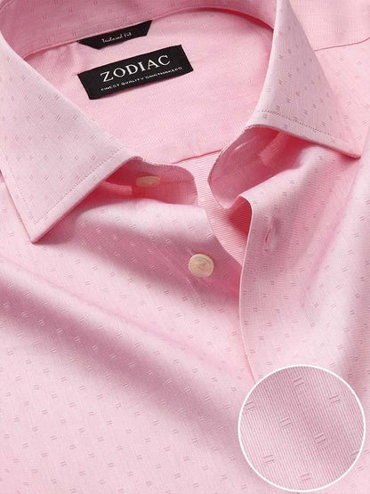Marchetti Pink Solid Full Sleeve Single Cuff Slim Fit Classic Formal Cotton Shirt
