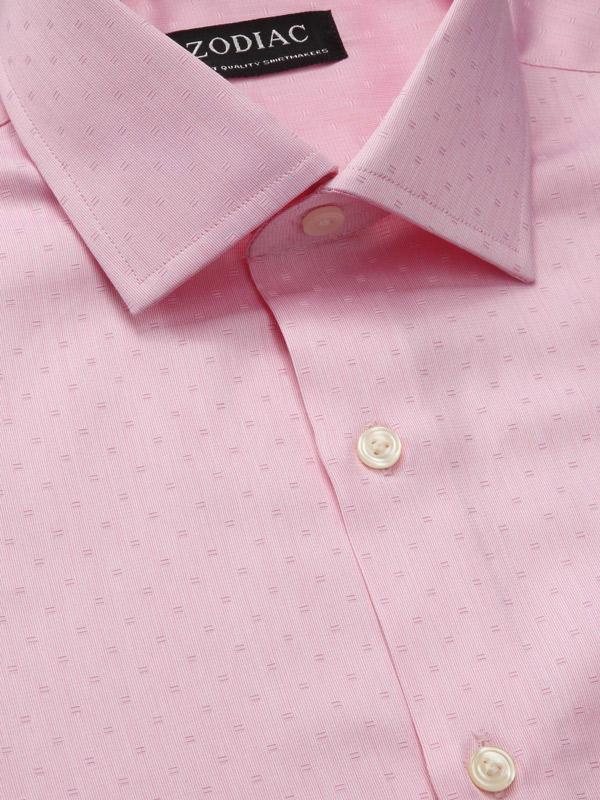 Marchetti Pink Solid Full Sleeve Single Cuff Slim Fit Classic Formal Cotton Shirt