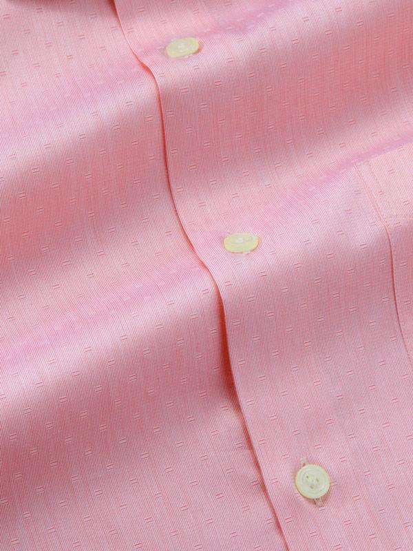 Marchetti Pink Solid Full Sleeve Single Cuff Slim Fit Classic Formal Cotton Shirt