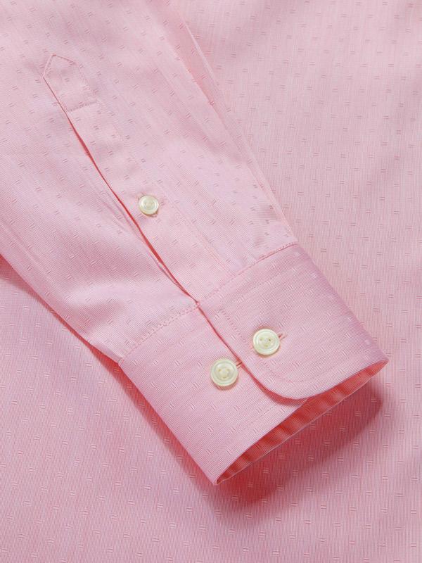 Marchetti Pink Solid Full Sleeve Single Cuff Slim Fit Classic Formal Cotton Shirt