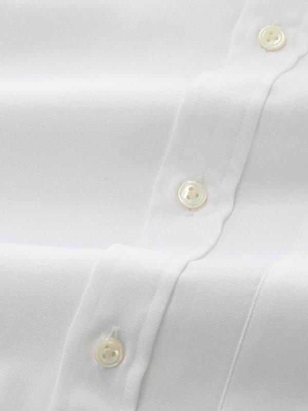 Marinetti White Solid Full Sleeve Single Cuff Classic Fit Classic Formal Two Ply Mercerized Cotton Shirt