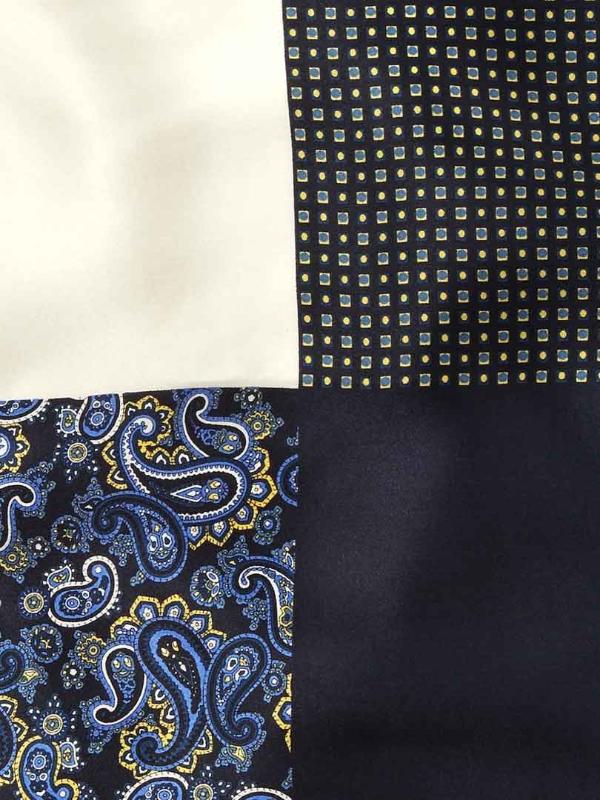 Maroon/ Multi 4-in-1 Silk Pocket Square