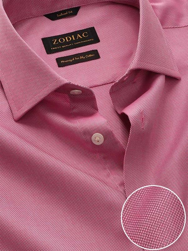 Marzeno Rose Solid Full Sleeve Single Cuff Tailored Fit Semi Formal Dark Two Ply Mercerized Cotton Shirt