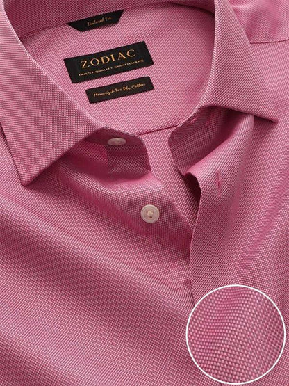 Marzeno Rose Solid Full Sleeve Single Cuff Tailored Fit Semi Formal Dark Two Ply Mercerized Cotton Shirt