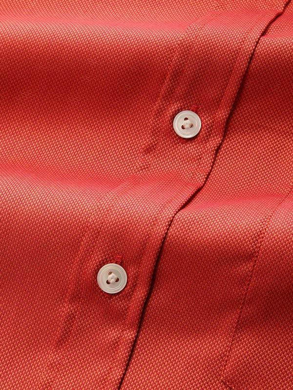 Marzeno Rust Solid Full Sleeve Single Cuff Classic Fit Semi Formal Dark Two Ply Mercerized Cotton Shirt