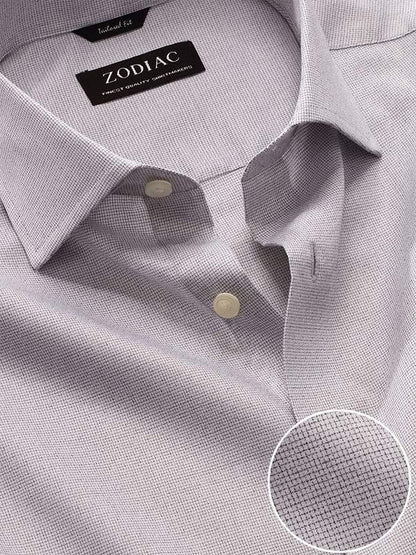 Mazzaro Light Grey Check Full Sleeve Single Cuff Tailored Fit Semi Formal Super Fine Cotton Shirt