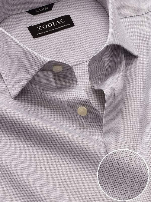 Mazzaro Light Grey Check Full Sleeve Single Cuff Tailored Fit Semi Formal Super Fine Cotton Shirt