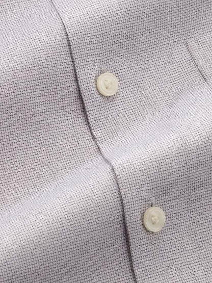 Mazzaro Light Grey Check Full Sleeve Single Cuff Tailored Fit Semi Formal Super Fine Cotton Shirt