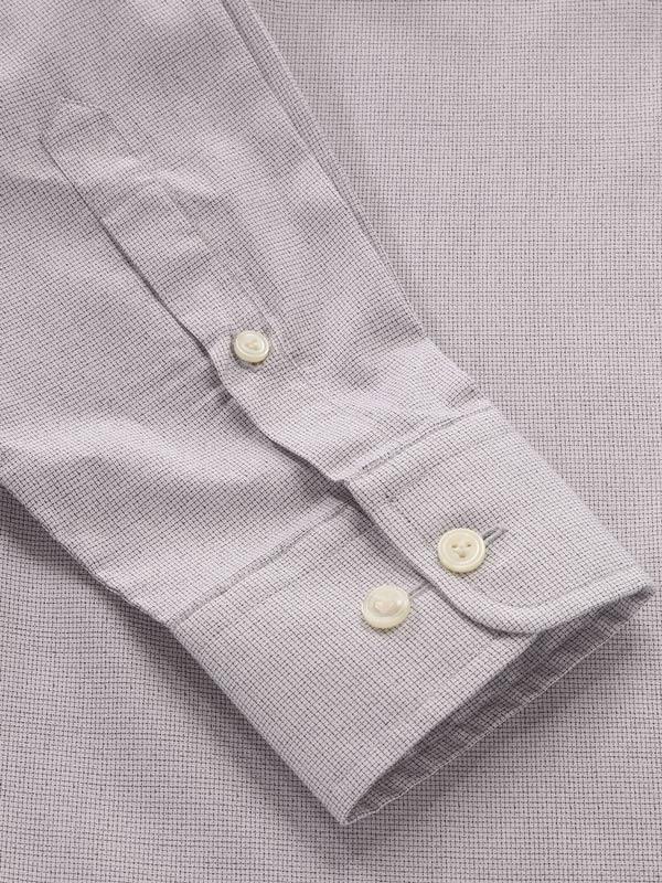 Mazzaro Light Grey Check Full Sleeve Single Cuff Tailored Fit Semi Formal Super Fine Cotton Shirt