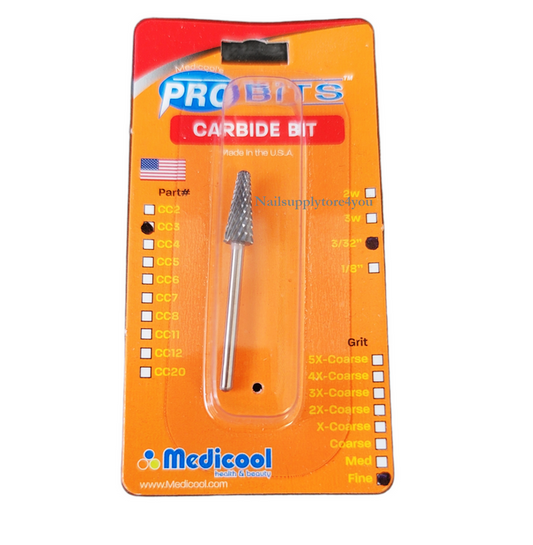Medicool Professional Carbide Bits 3/32 FINE Grit - (CC3)