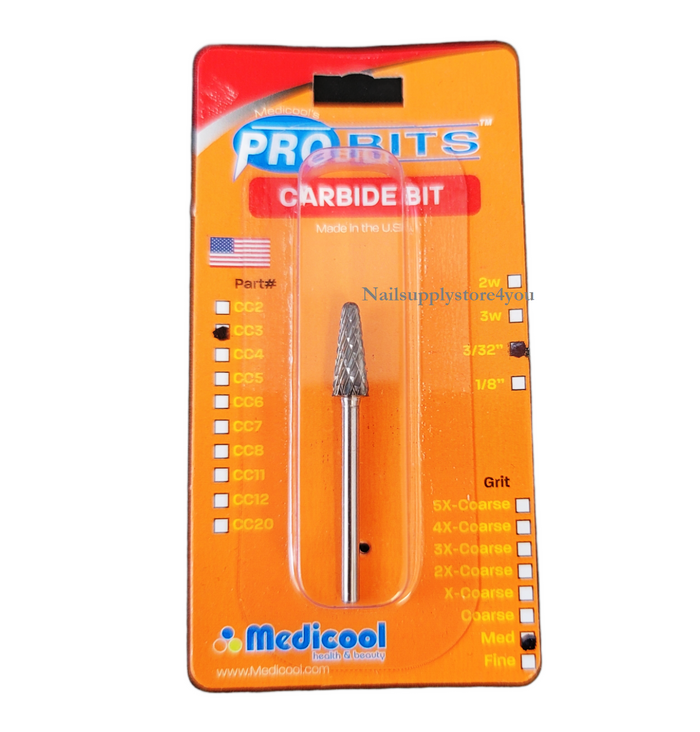 Medicool Professional Carbide Bits 3/32 MEDIUM Grit - (CC3)