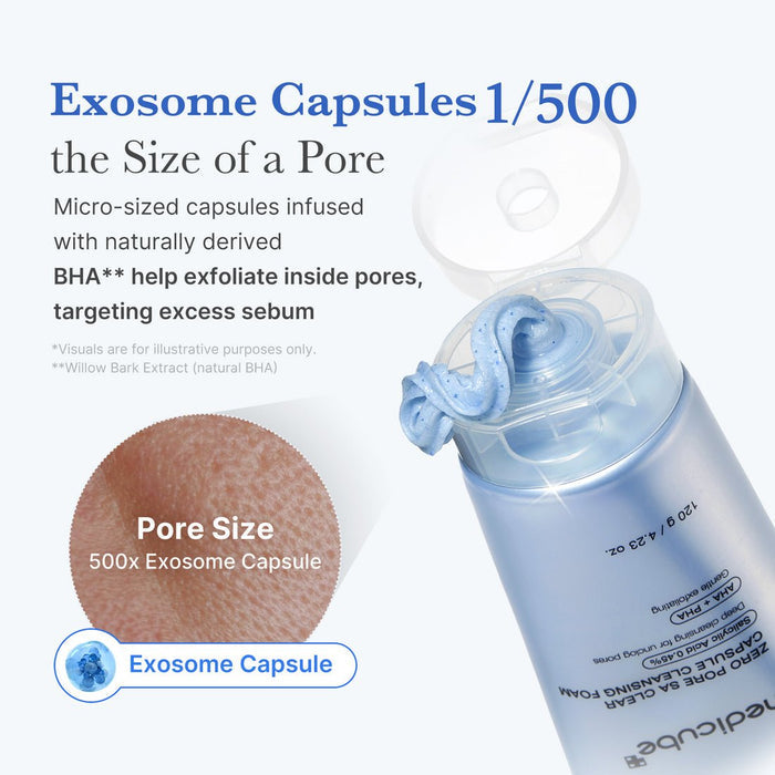 Medicube Zero Pore SA Clear Capsule Cleansing Foam 120g رغوة تنظيف كبسولات ميديكيوب زيرو بور إس إيه الشفافة - Princess Cosmetics Qatar