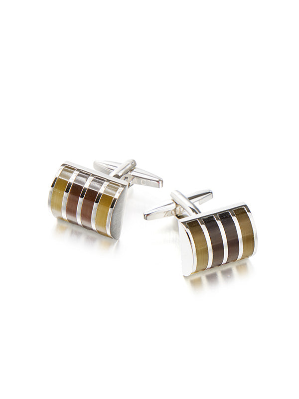 Medium Brown Stone Cufflinks