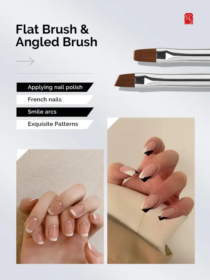 MelodySusie Nail Art Brushes Set 6pcs - Black