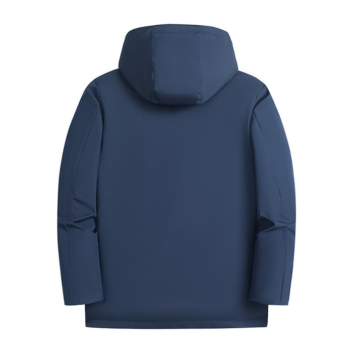 Men's Cotton-Padded Jacket - Fleece-Lined Thickened Outdoor Windproof Waterproof Coat